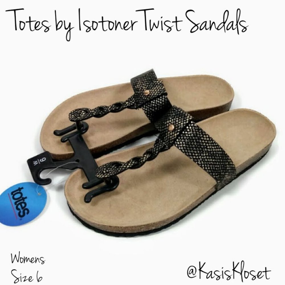 Totes Isotoner Twist Toga Sandals NEW